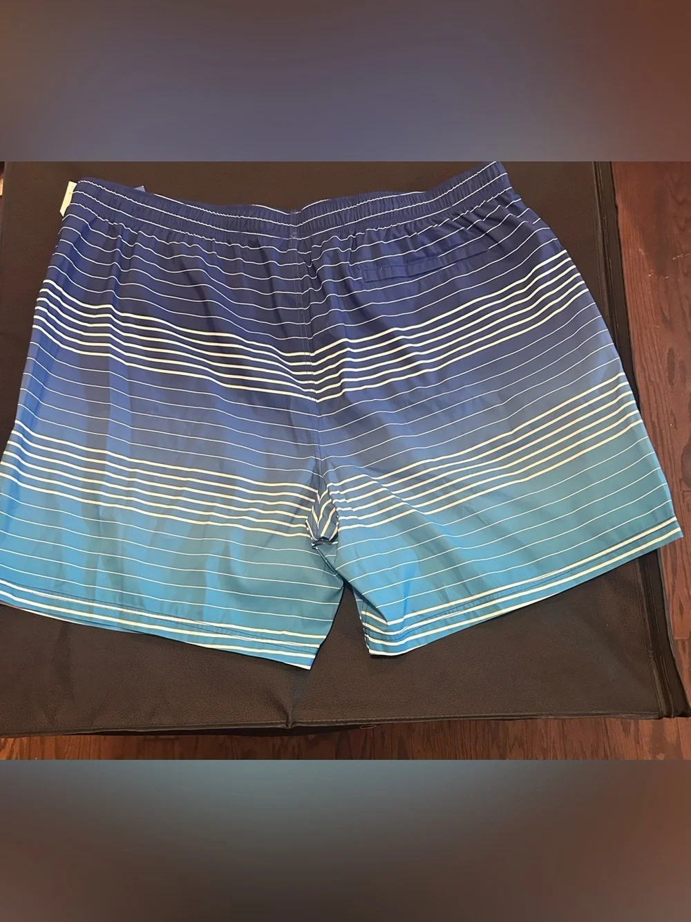 Nautica Men’s Blue Ombre Striped Swim Trunks